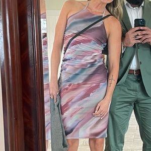 Multicolor high neck dress size small